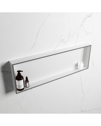 Mondiaz Easy Nis 89,5x29,5cm in solid surface kleur Plata | Talc. 1 vak  geschikt voor in- of opbouw