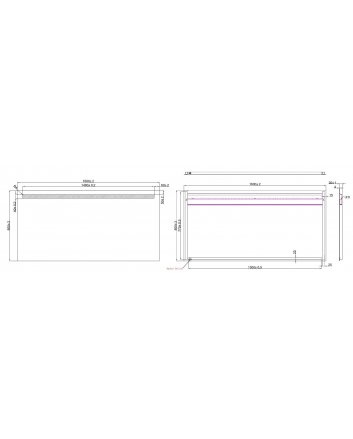Tigris spiegel rechthoek met LED 160 x 80 cm