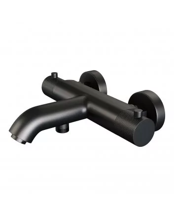 BRAUER Black Carving opbouw baddouche thermostaatkraan mat zwart