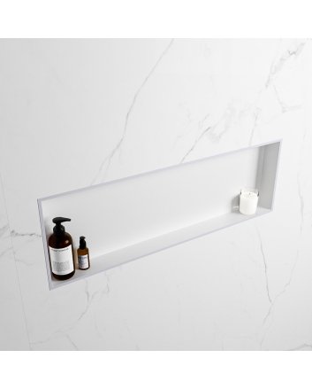 Mondiaz Easy Nis 89,5x29,5cm in solid surface kleur Cale | Talc. 1 vak  geschikt voor in- of opbouw
