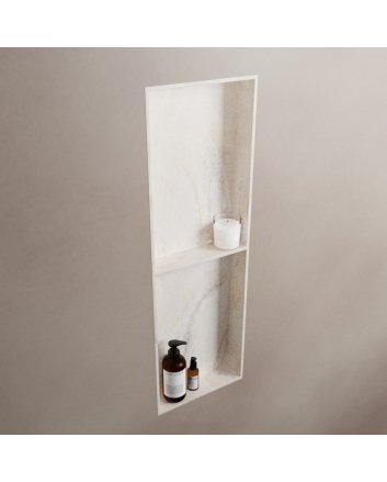 Mondiaz Easy Nis 59,5x29,5cm in solid surface kleur Ostra. 3 vakken  geschikt voor in- of opbouw