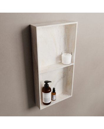 Mondiaz Easy Nis 59,5x29,5cm in solid surface kleur Ostra. 2 vakken geschikt voor in- of opbouw