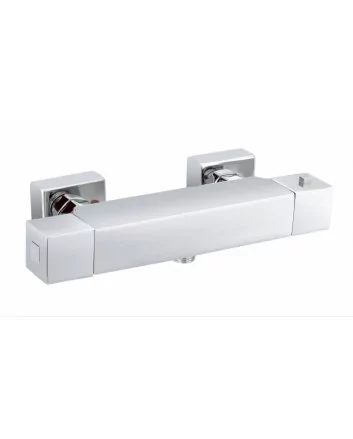 Sani DeLuxe Douchemengkraan opbouw thermostatisch vierkant Chroom