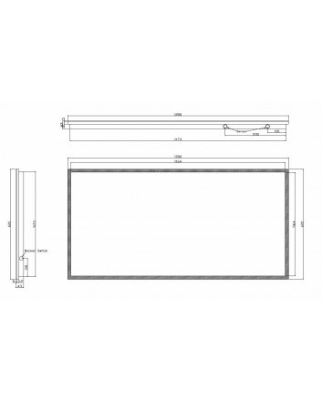 Quatro spiegel rechthoek met LED, dimbaar en spiegelverwarming 120 x 60 cm