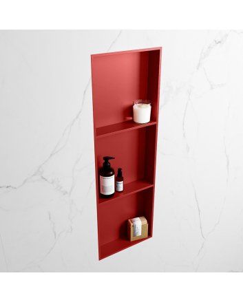 Mondiaz Easy Nis 89,5x29,5cm in solid surface kleur Fire | Fire. 3 vakken  geschikt voor in- of opbouw