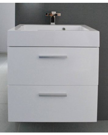 Sani DeLuxe BM badmeubelset met aluminium greep 60 Hoogglans Wit zonder spiegel