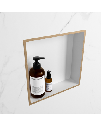 Mondiaz Easy Nis 29,5x29,5cm in solid surface kleur Oro | Talc. 1 vak  geschikt voor in- of opbouw