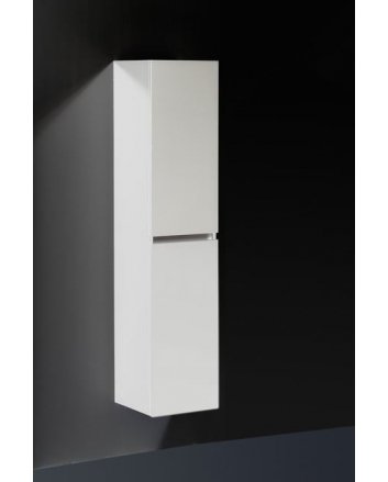 Sani DeLuxe Trendline basic kolomkast met greeplijst aluminium Hoogglans Wit