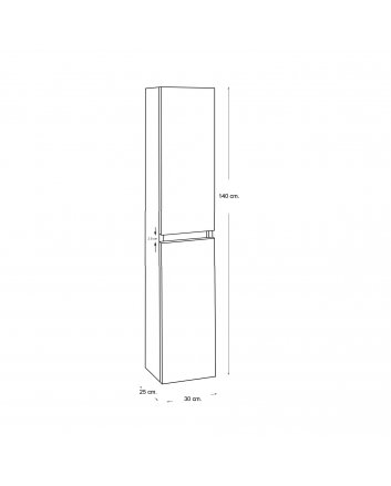 SEPHIA kolomkast 140x30x25 mat wit