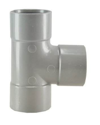 T-stuk 3 x mof 75 mm 90 graden PVC