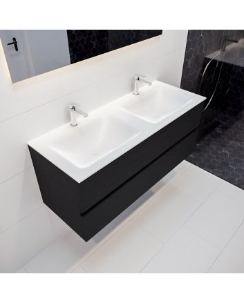 Mondiaz Vica 120 badmeubel urban 2 lades wastafel Cloud dubbel 2 kraangaten