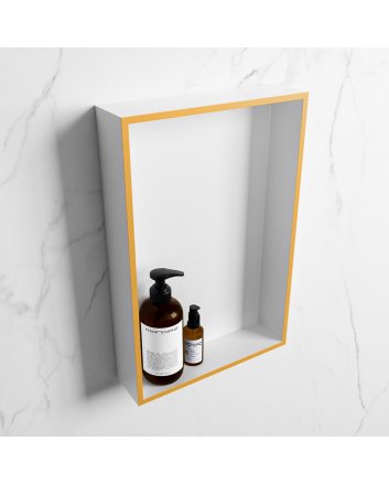 Mondiaz Easy Nis 44,5x29,5cm in solid surface kleur Ocher | Talc. 1 vak  geschikt voor in- of opbouw