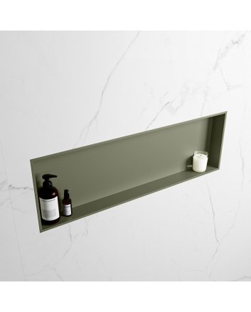 Mondiaz Easy Nis 89,5x29,5cm in solid surface kleur Army | Army. 1 vak  geschikt voor in- of opbouw