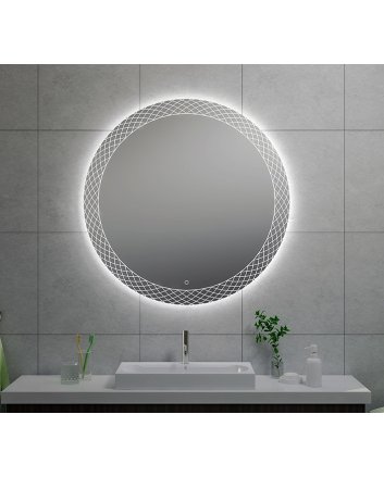Deco spiegel rond met LED, dimbaar 100 cm