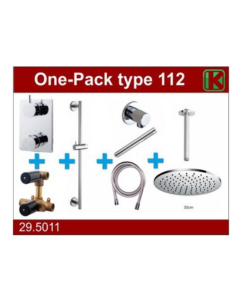 one-pack inbouwthermostaatset type 112 CHR (30cm)
