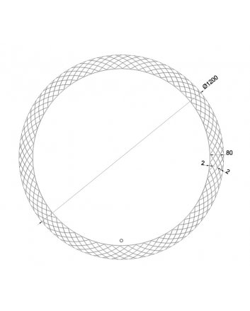 Deco spiegel rond met LED, dimbaar 120 cm