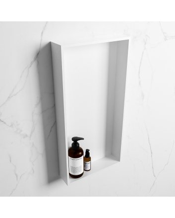 Mondiaz Easy Nis 59,5x29,5cm in solid surface kleur Talc | Talc. 1 vak  geschikt voor in- of opbouw