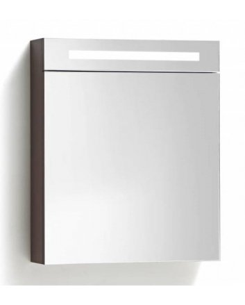 Sani DeLuxe BM spiegelkast met LED verlichting incl. opbouw stopcontact schakelaar 60 Grey Oak, linkerkant scharnier