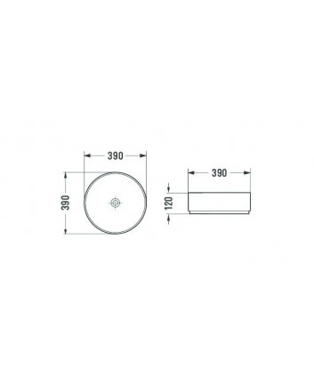 Sani DeLuxe Waskom Keramiek Rond Victoria Color Line incl. clickwaste Mat Jade Groen