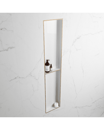 Mondiaz Easy Nis 89,5x29,5cm in solid surface kleur Oro | Talc. 2 vakken geschikt voor in- of opbouw