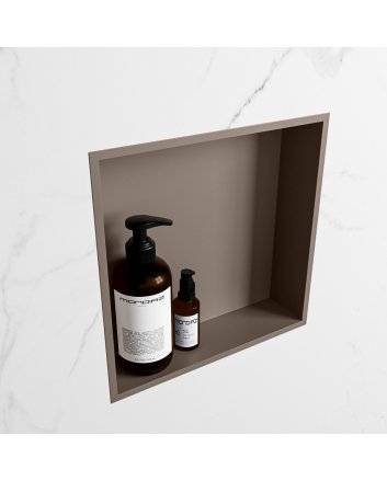 Mondiaz Easy Nis 29,5x29,5cm in solid surface kleur Smoke | Smoke. 1 vak  geschikt voor in- of opbouw