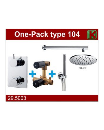 one-pack inbouwthermostaatset type 104 CHR (30cm)
