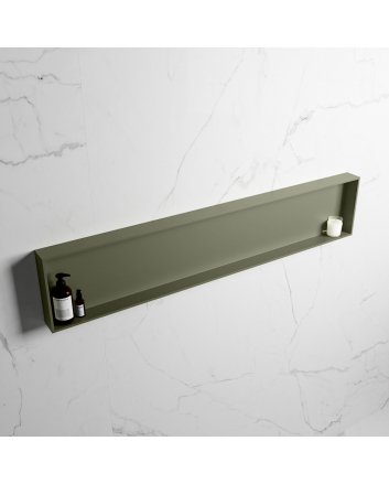 Mondiaz Easy Nis 149,5x29,5cm in solid surface kleur Army | Army. 1 vak  geschikt voor in- of opbouw