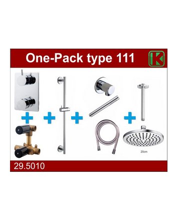 one-pack inbouwthermostaatset type 111 CHR (20cm)