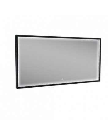 Avi spiegel rechthoek met LED, dimbaar en spiegelverwarming 120 x 60 cm mat zwart