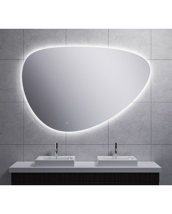 Uovo spiegel ovaal met LED, dimbaar en spiegelverwarming 150 cm
