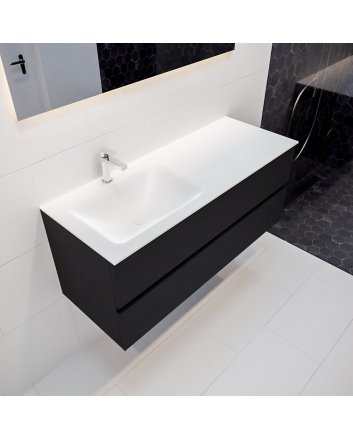 Mondiaz Vica 120cm badmeubel urban 2 lades wastafel Cloud links met 1 kraangat