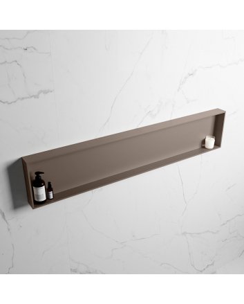 Mondiaz Easy Nis 149,5x29,5cm in solid surface kleur Smoke | Smoke. 1 vak  geschikt voor in- of opbouw