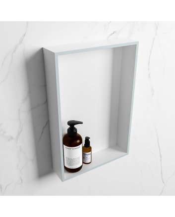 Mondiaz Easy Nis 44,5x29,5cm in solid surface kleur Clay | Talc. 1 vak  geschikt voor in- of opbouw