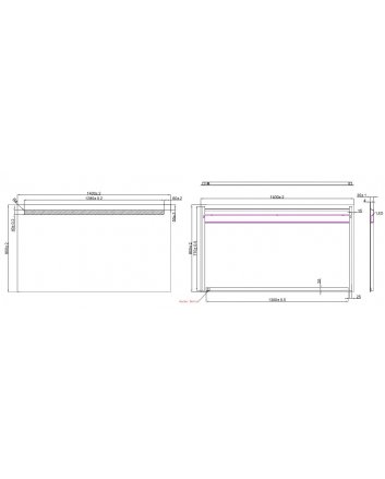 Tigris spiegel rechthoek met LED 140 x 80 cm