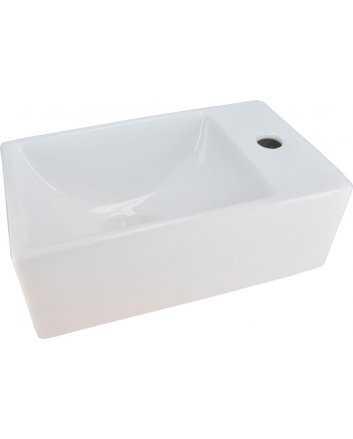 Rhea xxs fontein rechts 30,5 x 18 x 11 cm keramiek glans wit