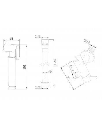 Bidet handdoucheset chroom
