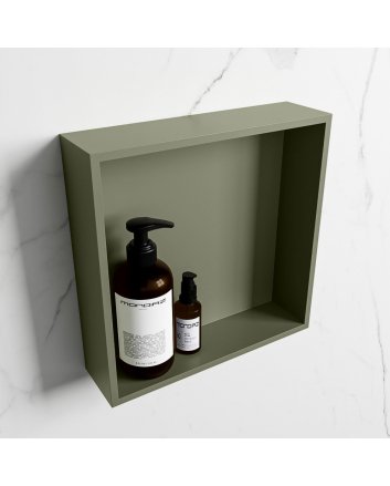 Mondiaz Easy Nis 29,5x29,5cm in solid surface kleur Army | Army. 1 vak  geschikt voor in- of opbouw