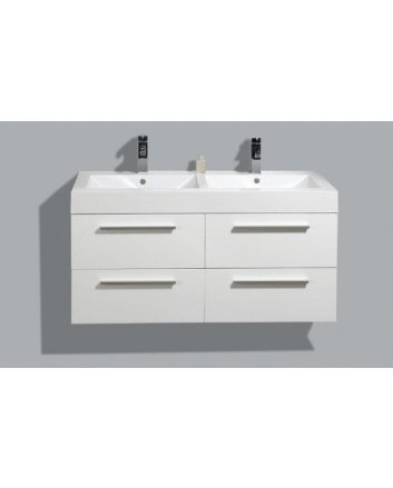 Sani DeLuxe BM badmeubelset met aluminium greep 120 Hoogglans Wit zonder spiegel