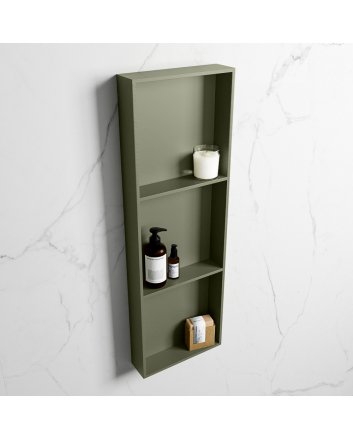 Mondiaz Easy Nis 89,5x29,5cm in solid surface kleur Army | Army. 3 vakken  geschikt voor in- of opbouw
