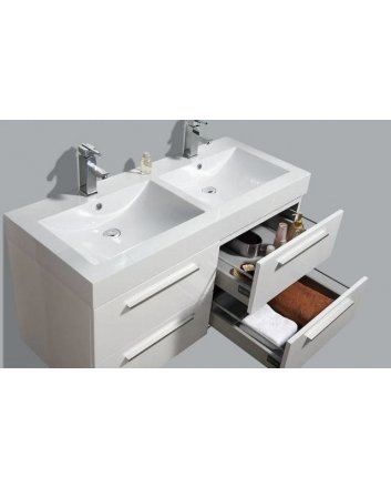 Sani DeLuxe BM badmeubelset met aluminium greep 120 Hoogglans Wit zonder spiegel