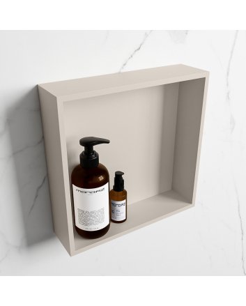 Mondiaz Easy Nis 29,5x29,5cm in solid surface kleur Linen | Linen. 1 vak  geschikt voor in- of opbouw