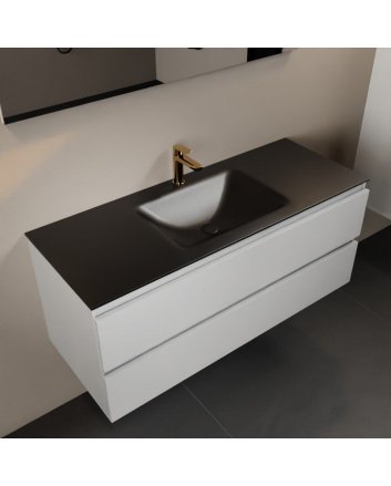 Mondiaz Aivy 120cm badmeubel Talc, wastafel Urban solid surface midden 1 kraangat