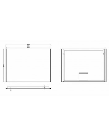 Duo spiegel rechthoek met LED 82 x 60 cm
