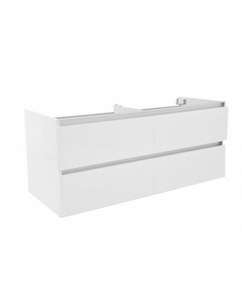 Vision onderkast met 4 laden 2 uitsparingen 120 x 46 cm glans wit