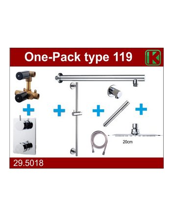 one-pack inbouwthermostaatset type 119 CHR (20cm ufo)