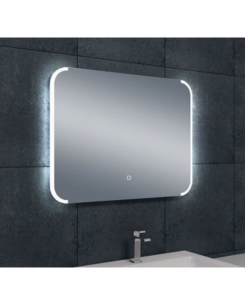 Bracket spiegel rechthoek met LED, dimbaar en spiegelverwarming 80 x 60 cm