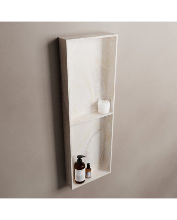 Mondiaz Easy Nis 59,5x29,5cm in solid surface kleur Ostra. 3 vakken  geschikt voor in- of opbouw