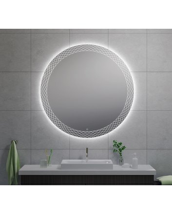 Deco spiegel rond met LED, dimbaar 120 cm