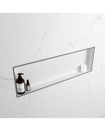 Mondiaz Easy Nis 89,5x29,5cm in solid surface kleur Plata | Talc. 1 vak  geschikt voor in- of opbouw