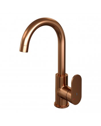 BRAUER Copper Edition hoge opbouw wastafelmengkraan met draaibare ronde uitloop model C koper geborsteld PVD